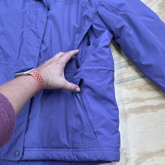 L.L. Bean Women’s Rugged Ridge Ski Jacket Full Zip Primaloft Purple Petite L - Picture 6 of 15